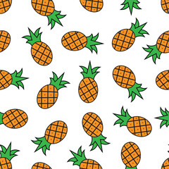 pineapple seamless pattern for background, decoration, fabric motif, product packaging, texture, wallpaper
