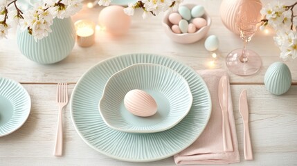 Pastel Easter Table Setting