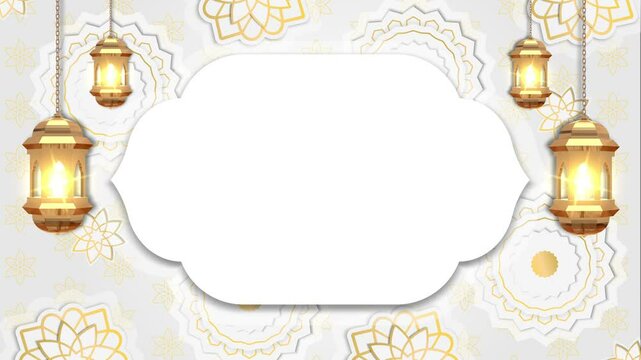 White gold islamic background loop eid event
