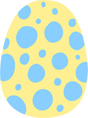 Cute egg graphic design elements in pastel color for easter day with flora flower, wave line, ribbon, heart, or circle elements