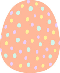 Cute egg graphic design elements in pastel color for easter day with flora flower, wave line, ribbon, heart, or circle elements