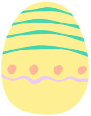 Cute egg graphic design elements in pastel color for easter day with flora flower, wave line, ribbon, heart, or circle elements