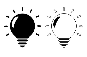 Lightbulbs icon on white background , creative thinking , vector illustration 