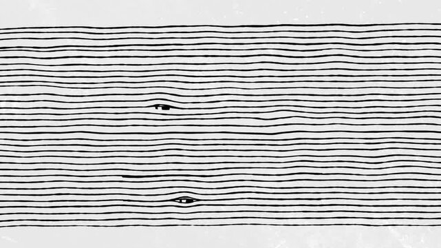 Animated seamless pattern with lines and eyes watching you