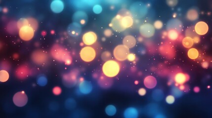 A bokeh effect background with blurred colorful lights, creating a dreamy and atmospheric look