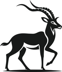 Antelope walking relaxed silhouette vector