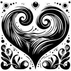 Fototapeta premium Whispering Heart Silhouette Vector Illustration