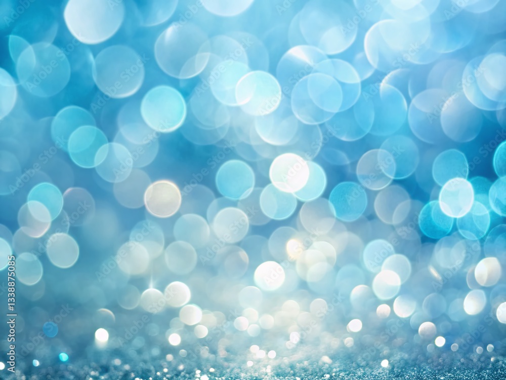 Poster pale blue bokeh background with copy space - abstract light texture