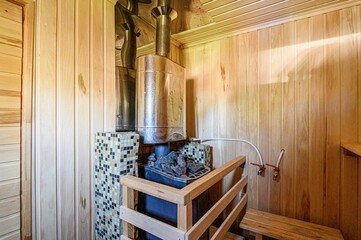 standard interior wooden bath, sauna, steam room