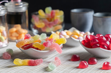 mix of different candy,sweets