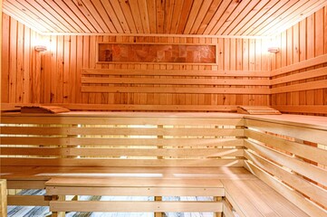 standard interior wooden bath, sauna, steam room