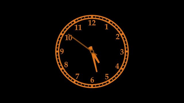 Minimalist Black Clock Face, A simple face with white numbers and hands clock animation