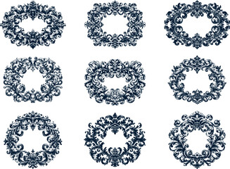 Ornate Vintage Oval Frames Collection