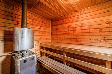 standard interior wooden bath, sauna, steam room