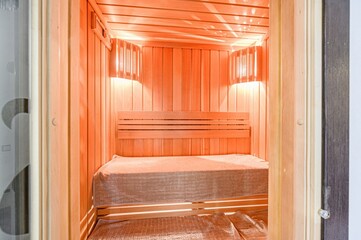 standard interior wooden bath, sauna, steam room