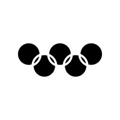 Interlocking Black Rings in Minimalist Style on a White Background