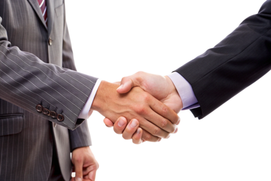 Businessmen shaking hands a strong partnership deal agreement