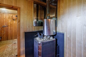 standard interior wooden bath, sauna, steam room