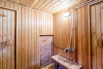 standard interior wooden bath, sauna, steam room