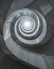 Fototapeta premium Spiral Elegance – Stunning Staircase Illustrations from a Bottom-Up Perspective
