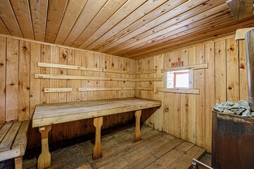 standard interior wooden bath, sauna, steam room