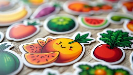 Cute Fruit and Vegetable Stickers Collection