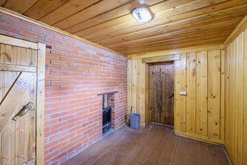 standard interior wooden bath, sauna, steam room