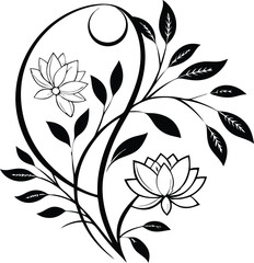 black and white floral background