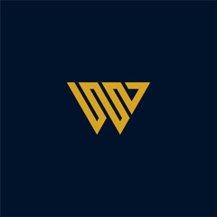 Gold Initial W Logo On Dark Background