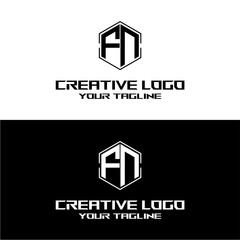 creative letter logo nf design vector