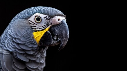 Fototapeta premium parrot, exotic pet, birdwatching, detailed parrot portrait, avian beauty, close-up bird image.