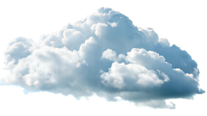 Fluffy White Cloud Isolated on Light Background for Weather and Sky.