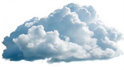 Fluffy White Cloud Isolated on Light Background for Weather and Sky.