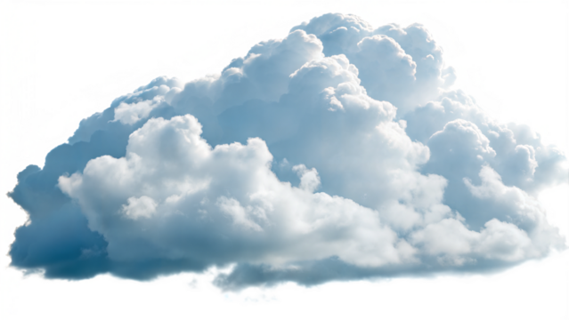Fluffy White Cloud Isolated on Light Background for Weather and Sky.