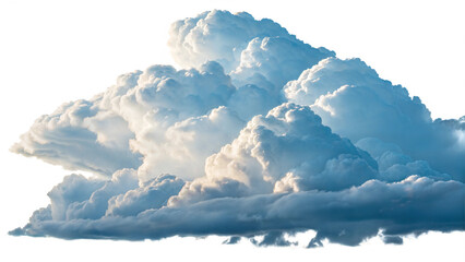 Fluffy White Cloud Isolated on Light Background for Weather and Sky.