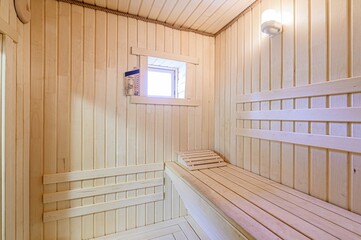 standard interior wooden bath, sauna, steam room