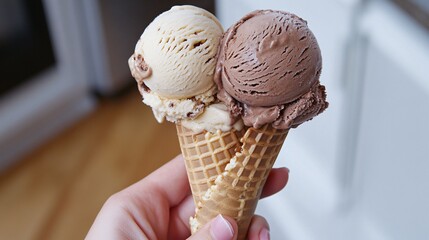 Delicious ice cream treat kitchen food photography cozy indoor setting close-up view summer indulgence