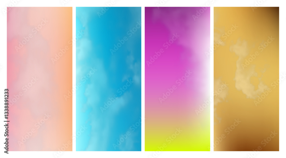 Aufkleber modern colorful gradient background with clouds