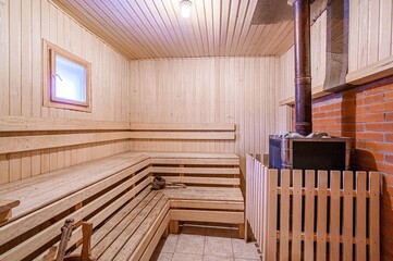 standard interior wooden bath, sauna, steam room
