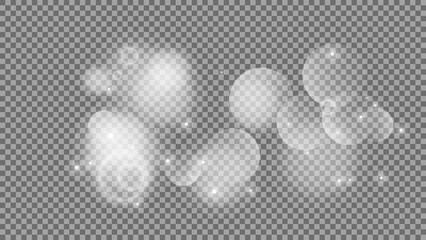 Bokeh circles on transparent background