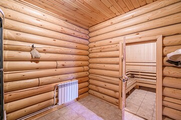 standard interior wooden bath, sauna, steam room