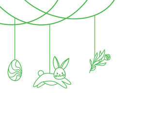 Hanging Decoration Easter Egg Line Art