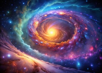 Fototapeta premium Mystical Spiral Galaxy: Unforgettable Deep Space Background
