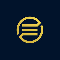 Gold Monogram Letter Design On Dark Background