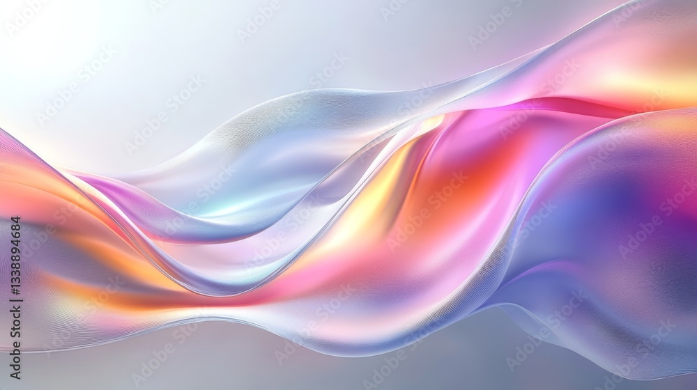 Aufkleber colorful gradient abstract design with soft curves and elegant shapes on a white background creating