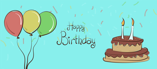 Cute birthday background hand drawing