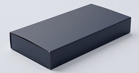 Naklejka premium Elegant dark blue box packaging on gray background, modern design