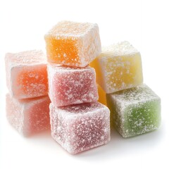 Delicious Colorful Turkish Delight Cubes Assorted Flavors Sweet Treats