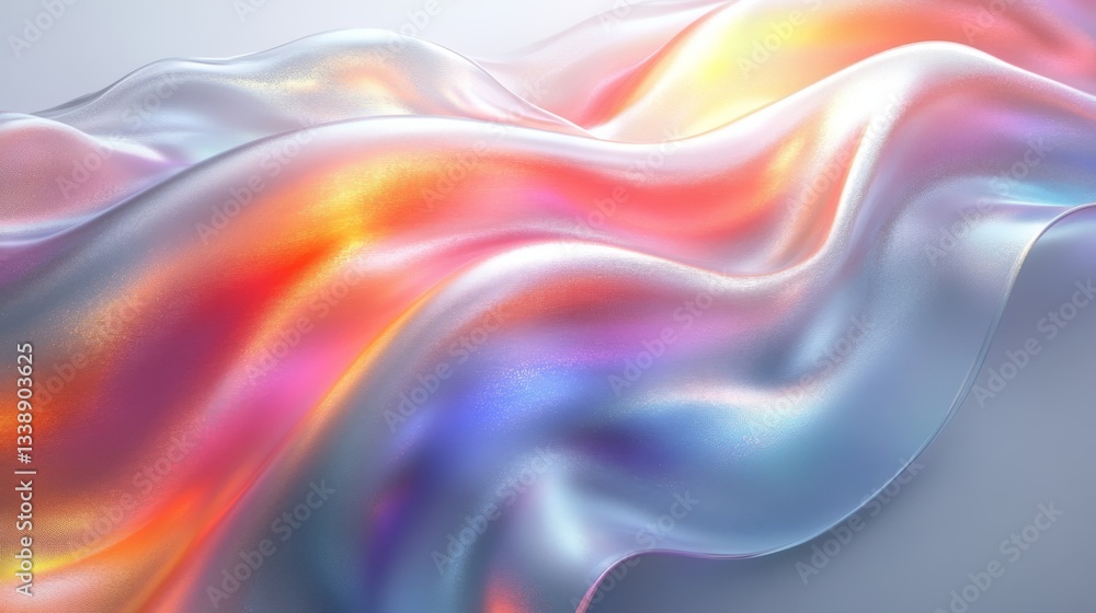 Poster colorful gradient abstract art with soft edges and curved lines creating a modern aesthetic and vibr