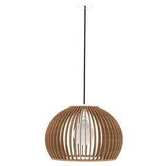 3d render wooden pendant lamp with transparent background